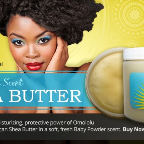 Omololu International Baby Powder Shea Butter Pound Jar